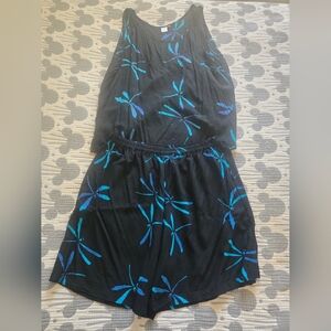 2 Piece Tropical Dragonfly Set Shorts Tank Womens Size 1X